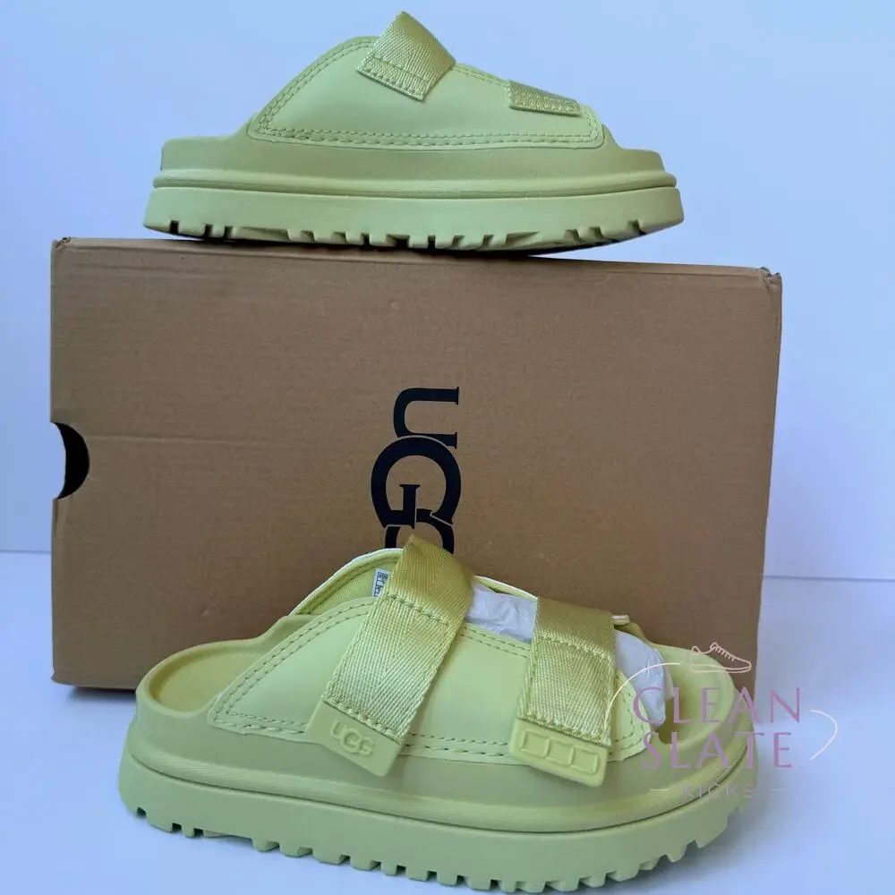 UGG K Goldenglow Slide Golden Green Youth Size 13